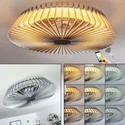 hofstein Ventilateur de plafond Rivarotta LED Blanc, 1 lumière, Télécommandes
