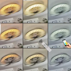 hofstein Ventilateur de plafond Rivarotta LED Blanc, 1 lumière, Télécommandes