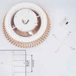 hofstein Ventilateur de plafond Rivarotta LED Blanc, 1 lumière, Télécommandes