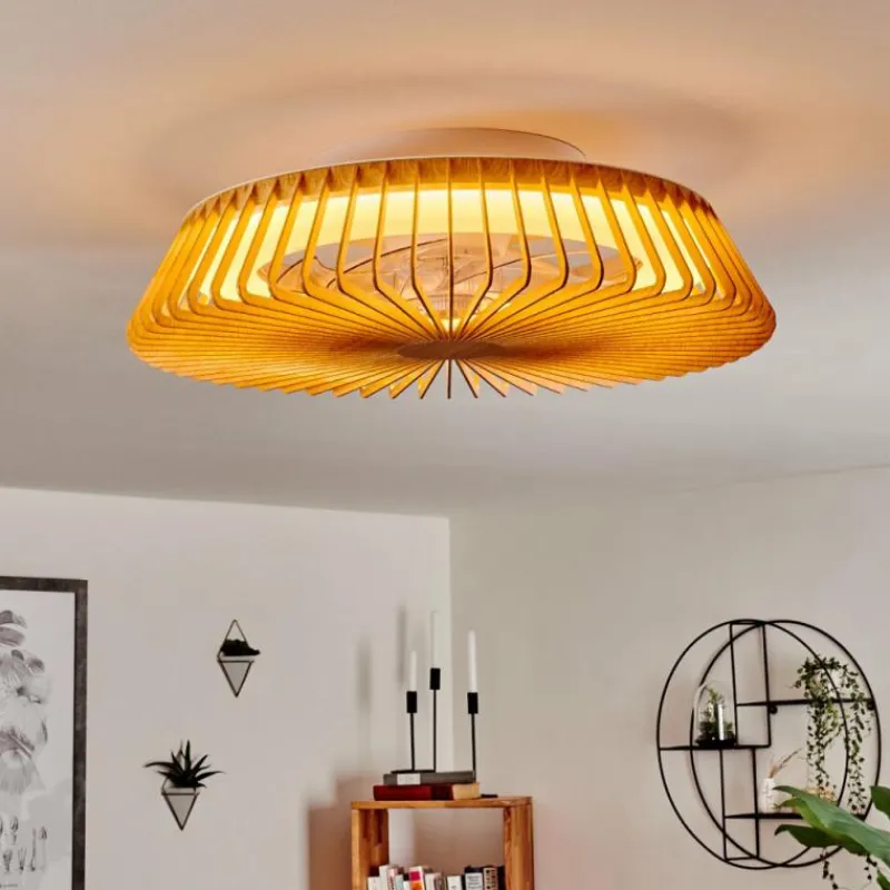 hofstein Ventilateur de plafond Rivarotta LED Blanc, 1 lumière, Télécommandes