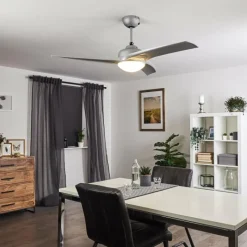 hofstein Ventilateur de plafond Sanford Argenté, 1 lumière, Télécommandes