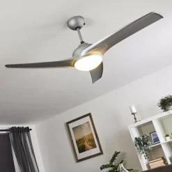 hofstein Ventilateur de plafond Sanford Argenté, 1 lumière, Télécommandes