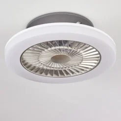 hofstein Ventilateur de plafond Somalia LED Argenté, Transparent, 1 lumière