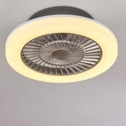 hofstein Ventilateur de plafond Somalia LED Argenté, Transparent, 1 lumière