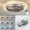 hofstein Ventilateur de plafond Tamworth LED Argenté, Transparent, 1 lumière, Télécommandes