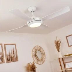 hofstein Ventilateur de plafond Tjerne LED Blanc, 1 lumière