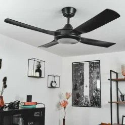 hofstein Ventilateur de plafond Tjerne LED Noir, 1 lumière