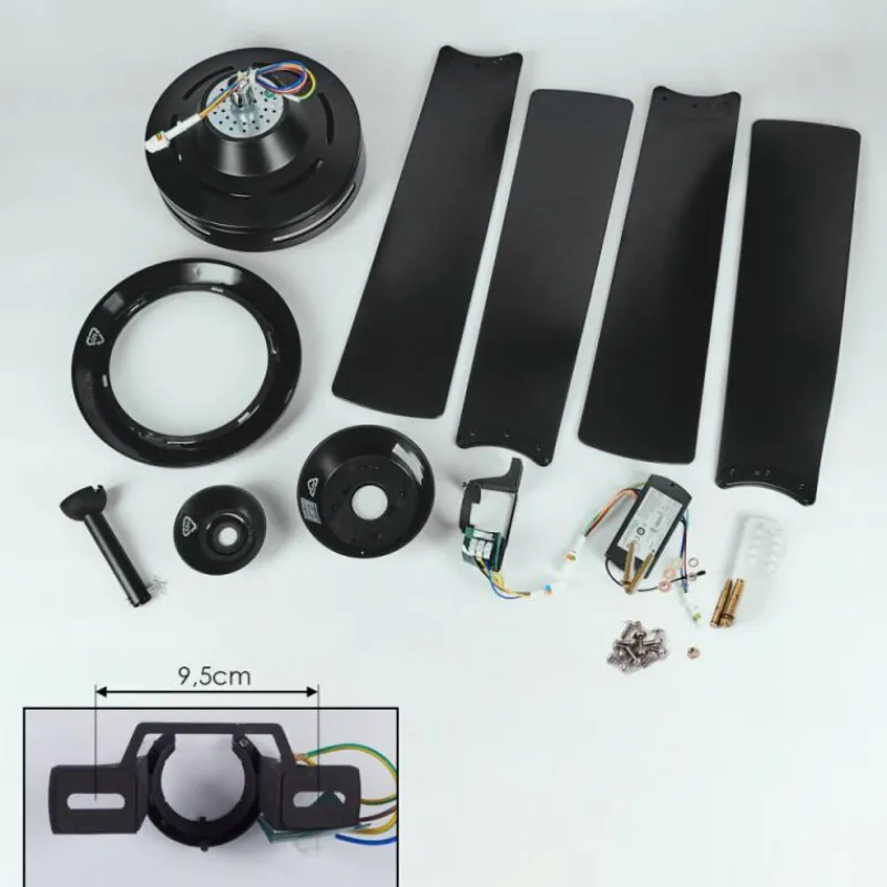 hofstein Ventilateur de plafond Tjerne LED Noir, 1 lumière, Télécommandes