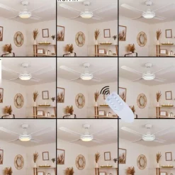 hofstein Ventilateur de plafond Tjerne LED Blanc, 1 lumière, Télécommandes