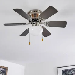 hofstein Ventilateur de plafond Trillo Nickel mat, 1 lumière