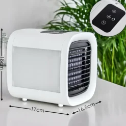 hofstein Ventilateur de table Chania LED Noir, Blanc, 1 lumière, Changeur de couleurs