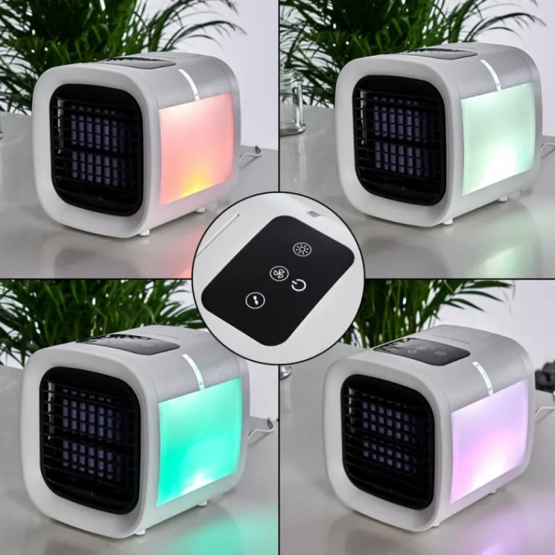 hofstein Ventilateur de table Chania LED Noir, Blanc, 1 lumière, Changeur de couleurs