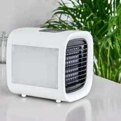 hofstein Ventilateur de table Chania LED Noir, Blanc, 1 lumière, Changeur de couleurs