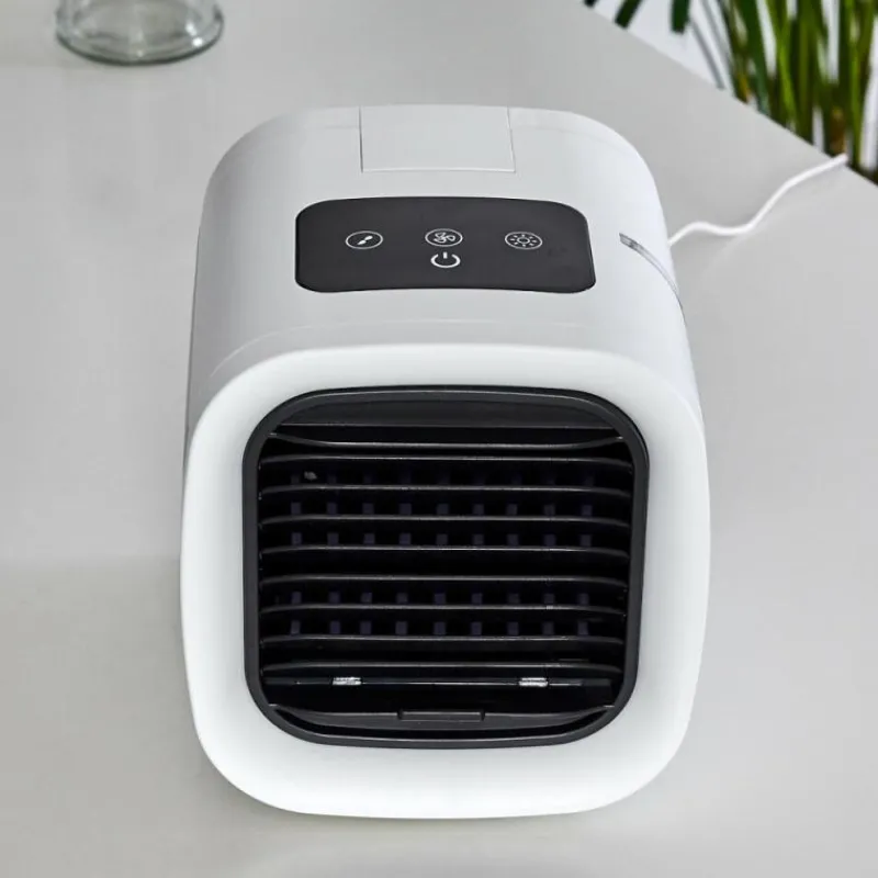 hofstein Ventilateur de table Chania LED Noir, Blanc, 1 lumière, Changeur de couleurs