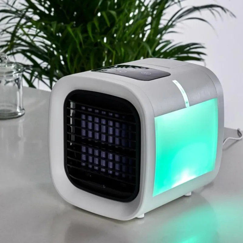 hofstein Ventilateur de table Chania LED Noir, Blanc, 1 lumière, Changeur de couleurs