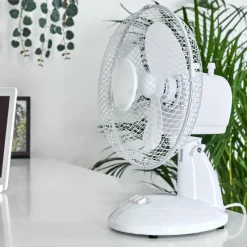 hofstein Ventilateur de table Sopot Chrome, Blanc