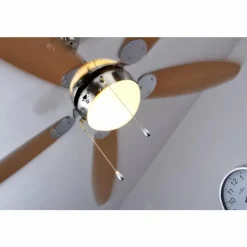 Luminaires Globo Lighting Ventilateur Globo AZURA Nickel mat, 1 lumière