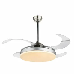 Luminaires Globo Lighting Ventilateur Globo CABRERA LED Nickel mat, 1 lumière, Télécommandes