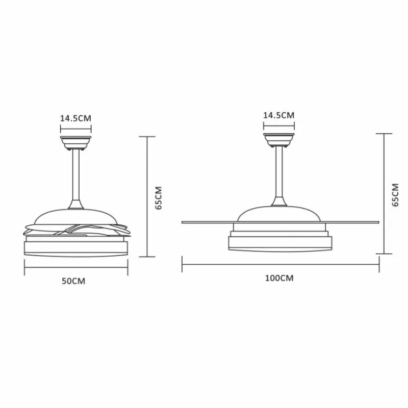 Luminaires Globo Lighting Ventilateur Globo CABRERA LED Blanc, 1 lumière, Télécommandes