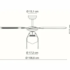 Luminaires Globo Lighting Ventilateur Globo CHAMPION Chrome, 1 lumière