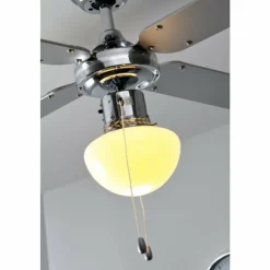 Luminaires Globo Lighting Ventilateur Globo CHAMPION Chrome, Acier inoxydable, Blanc, 1 lumière