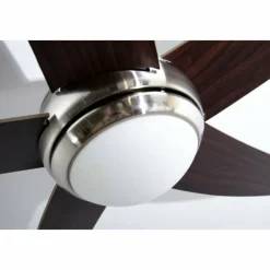 Luminaires Globo Lighting Ventilateur Globo FABIOLA Acier inoxydable, Nickel mat, 1 lumière, Télécommandes