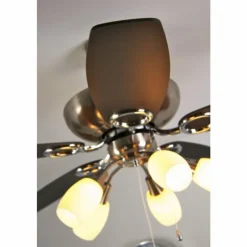 Luminaires Globo Lighting Ventilateur Globo JERRY Chrome, Acier inoxydable, Nickel mat, 5 lumières