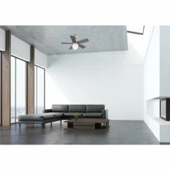 Luminaires Globo Lighting Ventilateur Globo MARVA Acier inoxydable, Gris, Nickel mat, Blanc, 1 lumière