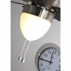 Luminaires Globo Lighting Ventilateur Globo MARVA Acier inoxydable, Gris, Nickel mat, Blanc, 1 lumière