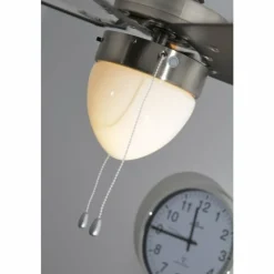 Luminaires Globo Lighting Ventilateur Globo MARVA Acier inoxydable, Gris, Nickel mat, Blanc, 1 lumière