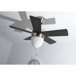 Luminaires Globo Lighting Ventilateur Globo MARVA Acier inoxydable, Gris, Nickel mat, Blanc, 1 lumière