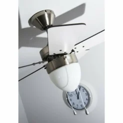 Luminaires Globo Lighting Ventilateur Globo MARVA Acier inoxydable, Gris, Nickel mat, Blanc, 1 lumière