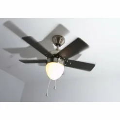 Luminaires Globo Lighting Ventilateur Globo MARVA Acier inoxydable, Gris, Nickel mat, Blanc, 1 lumière