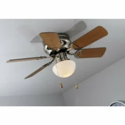 Luminaires Globo Lighting Ventilateur Globo UGO Acier inoxydable, Nickel mat, 1 lumière