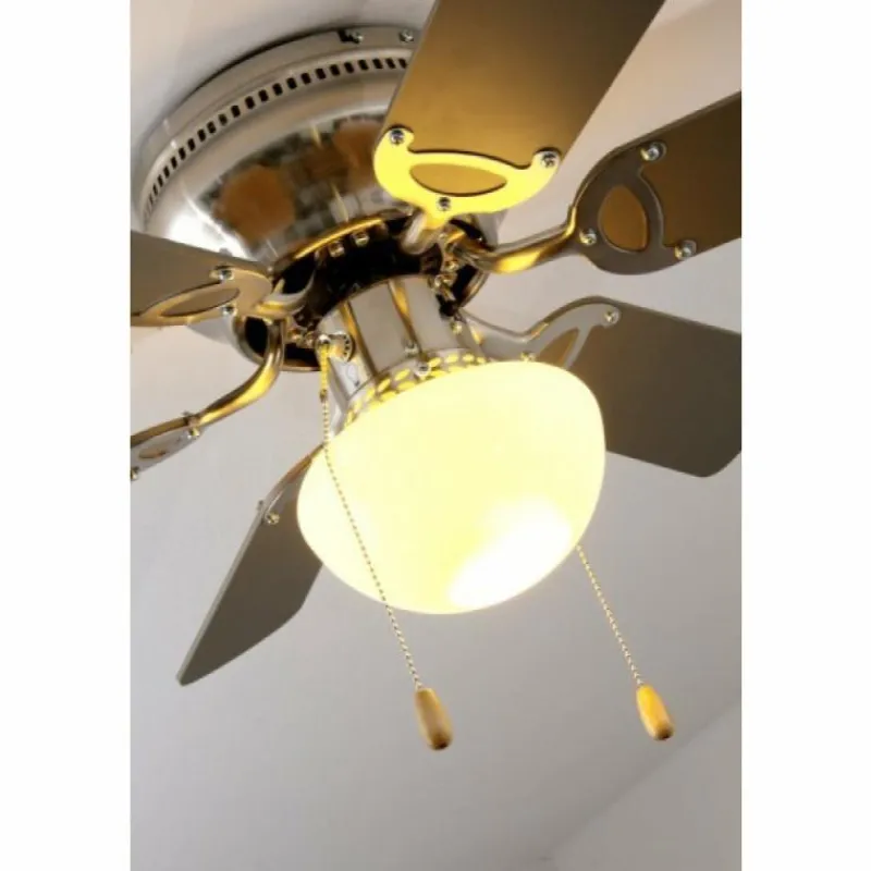 Luminaires Globo Lighting Ventilateur Globo UGO Acier inoxydable, Nickel mat, 1 lumière