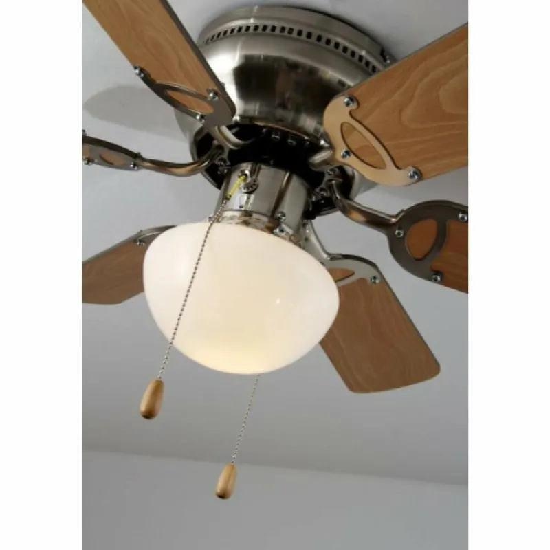 Luminaires Globo Lighting Ventilateur Globo UGO Acier inoxydable, Nickel mat, 1 lumière