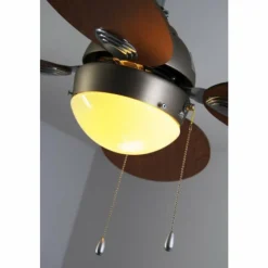 Luminaires Globo Lighting Ventilateur Globo WADE Acier inoxydable, Nickel mat, 1 lumière