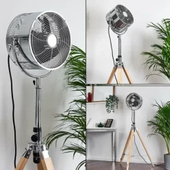 hofstein Ventilateur Magaluf Chrome, Bois clair