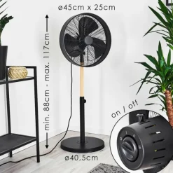 hofstein Ventilateur Markham Bois clair, Noir