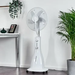 hofstein Ventilateur Rethymno Chrome, Argenté, Blanc