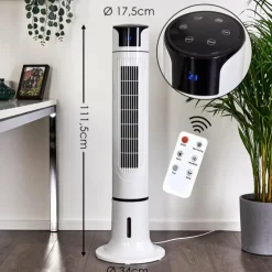 hofstein Ventilateur Urbino Tower Noir, Blanc, Télécommandes