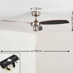 hofstein Ventilateurs de Plafond Fossa Nickel mat