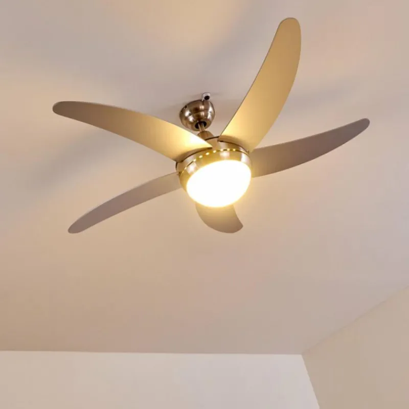 hofstein Ventilateurs de Plafond Morino Nickel mat, Argenté, 2 lumières, Télécommandes