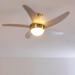 hofstein Ventilateurs de Plafond Morino Nickel mat, Argenté, 2 lumières, Télécommandes