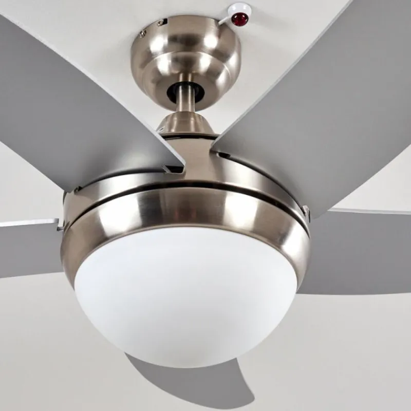 hofstein Ventilateurs de Plafond Morino Nickel mat, Argenté, 2 lumières, Télécommandes