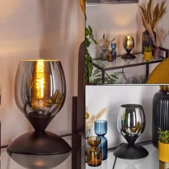 hofstein Verfidelas Luminaire déco, Lampe à poser Noir, 1 lumière