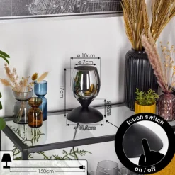 hofstein Verfidelas Luminaire déco, Lampe à poser Noir, 1 lumière