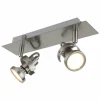 Luminaires Globo Lighting Verpax Plafonnier, Spot de plafond, Applique murale, Spot mural Nickel mat, 2 lumières* Spots Et Projecteurs