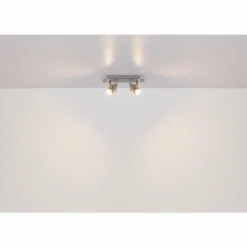 Luminaires Globo Lighting Verpax Plafonnier, Spot de plafond, Applique murale, Spot mural Nickel mat, 2 lumières* Spots Et Projecteurs