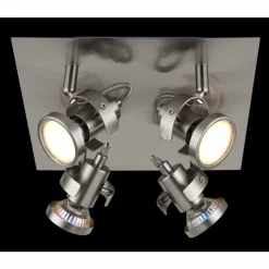 Luminaires Globo Lighting Verpax Plafonnier, Spot de plafond, Applique murale, Spot mural Nickel mat, 4 lumières* Spots Et Projecteurs